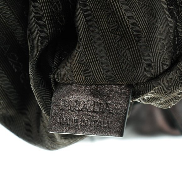 PRADA Metallic Nappa Ruffle Hobo Grafite Mordore - Picture 7 of 7